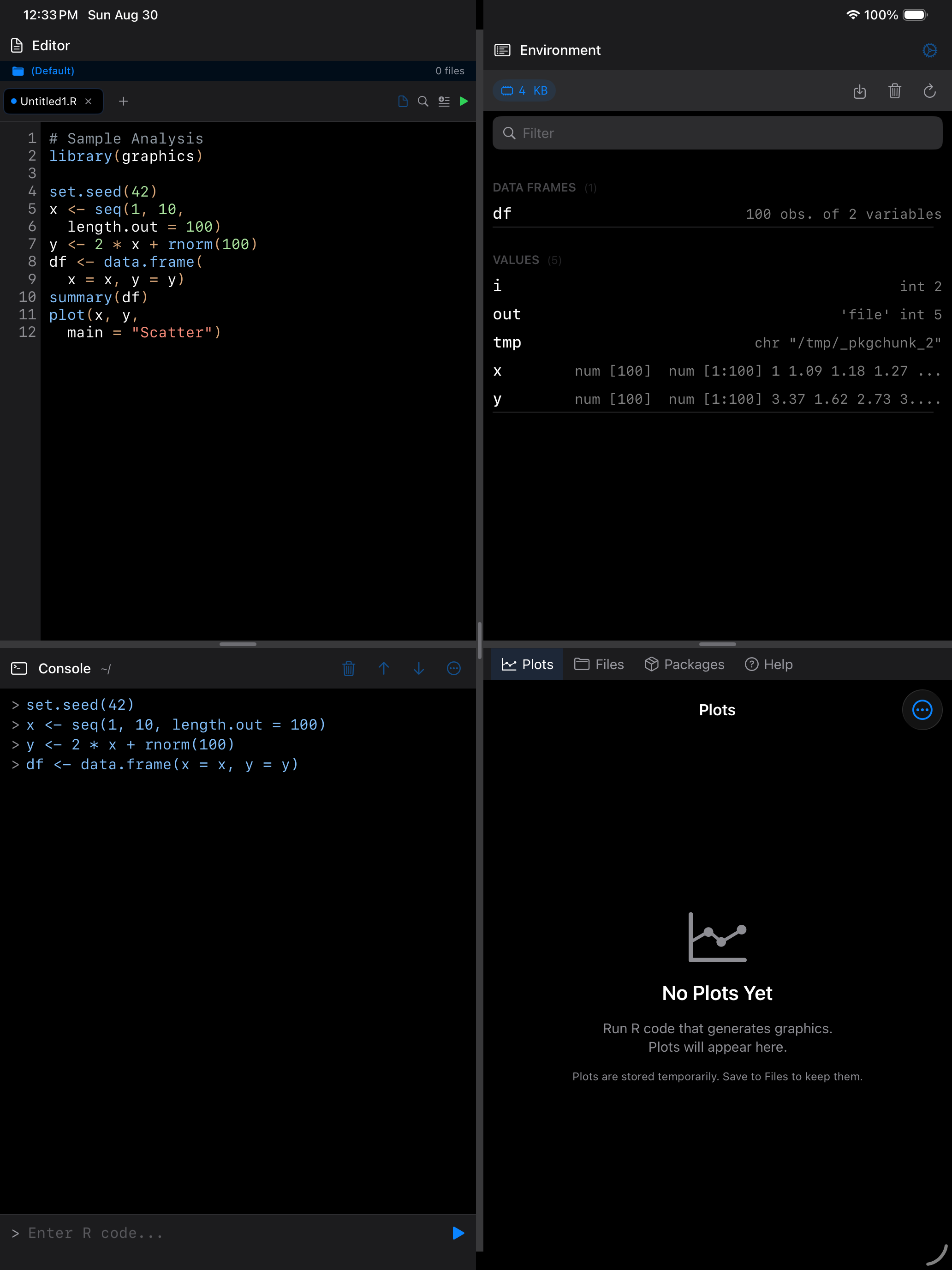 Plots on iPad