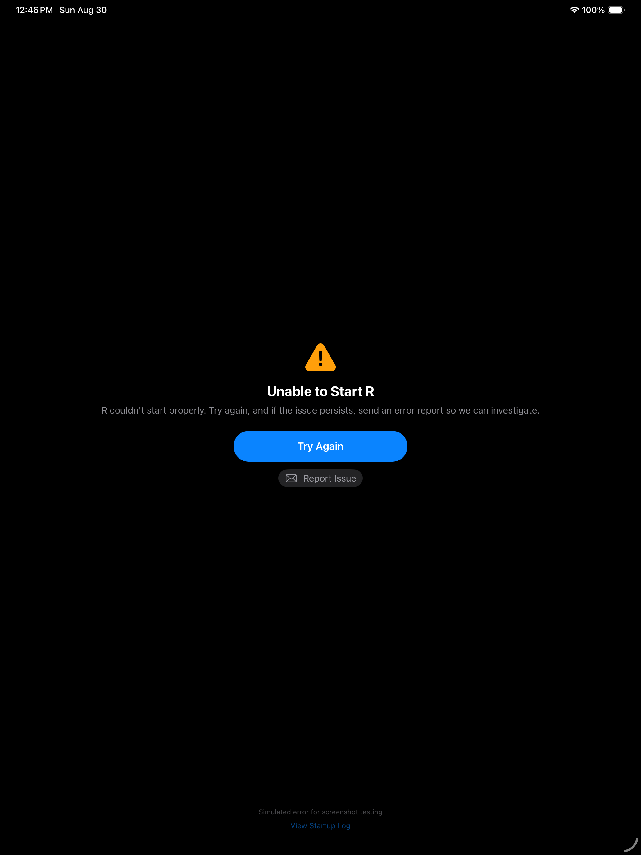 Error on iPad