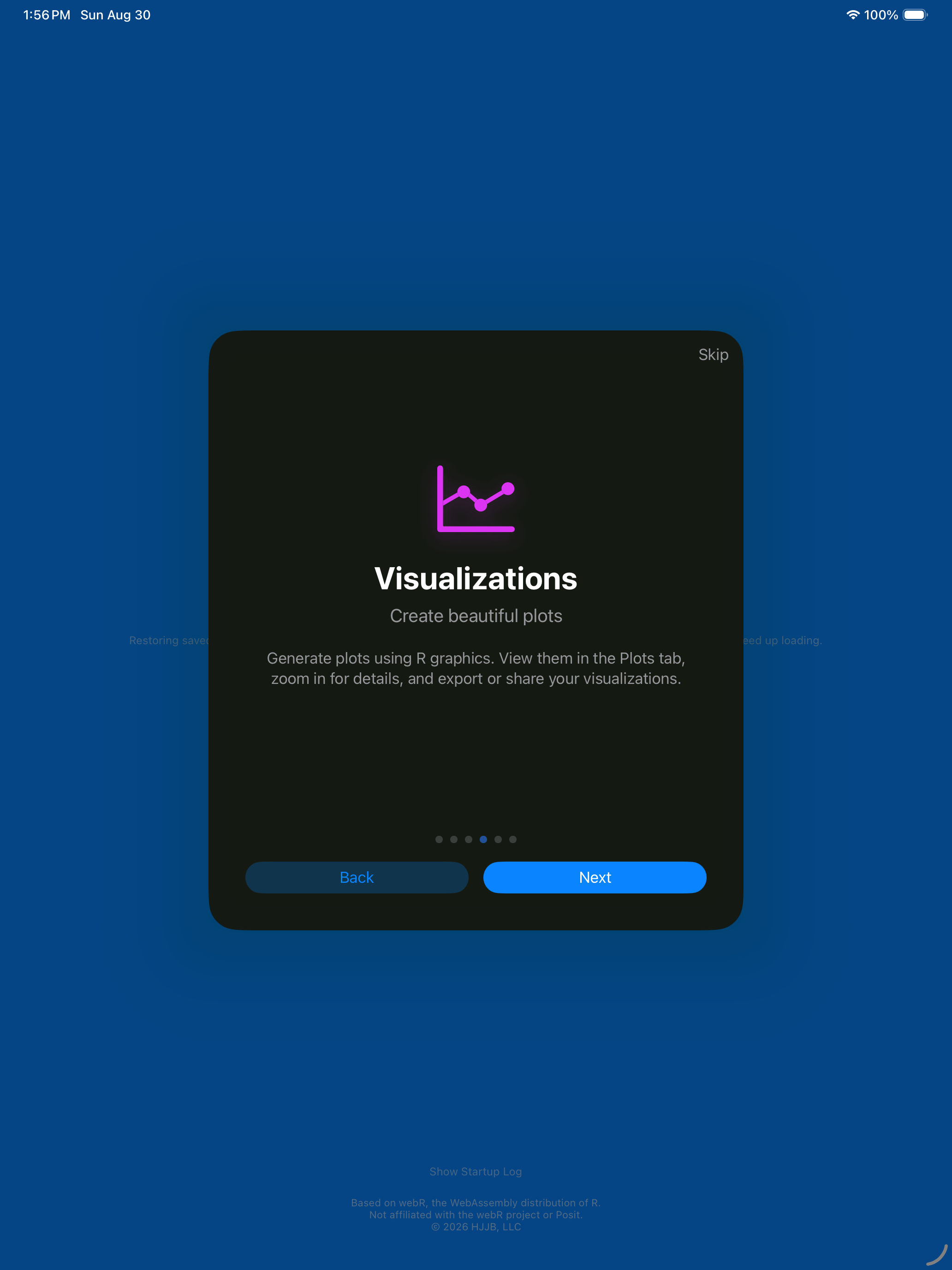 Onboarding plots on iPad