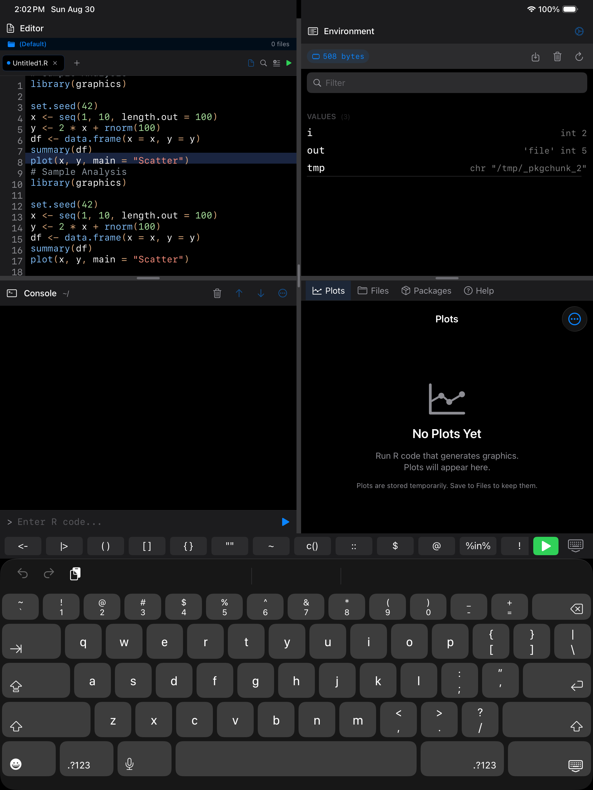 Editor run all on iPad