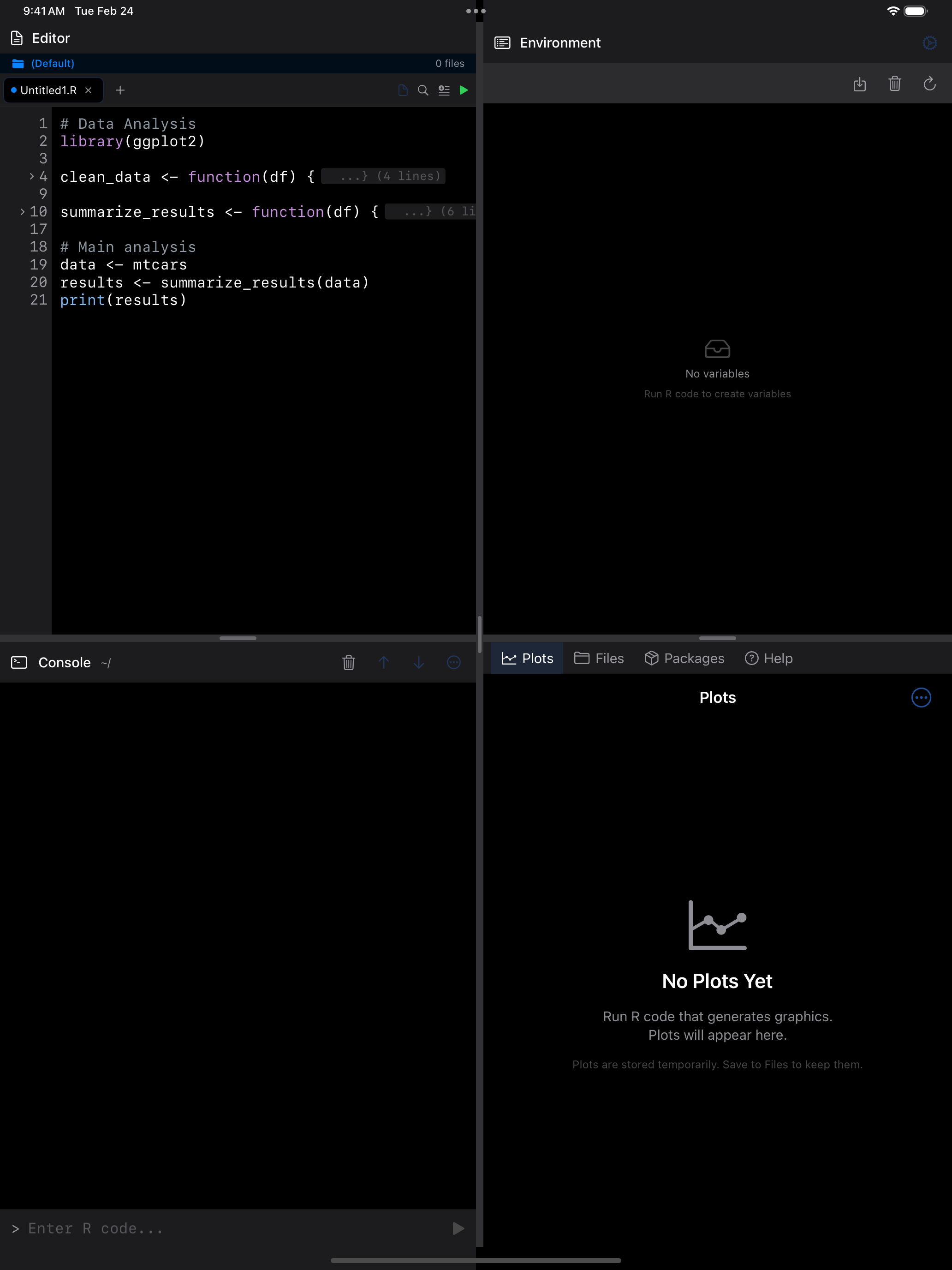 Code folding on iPad