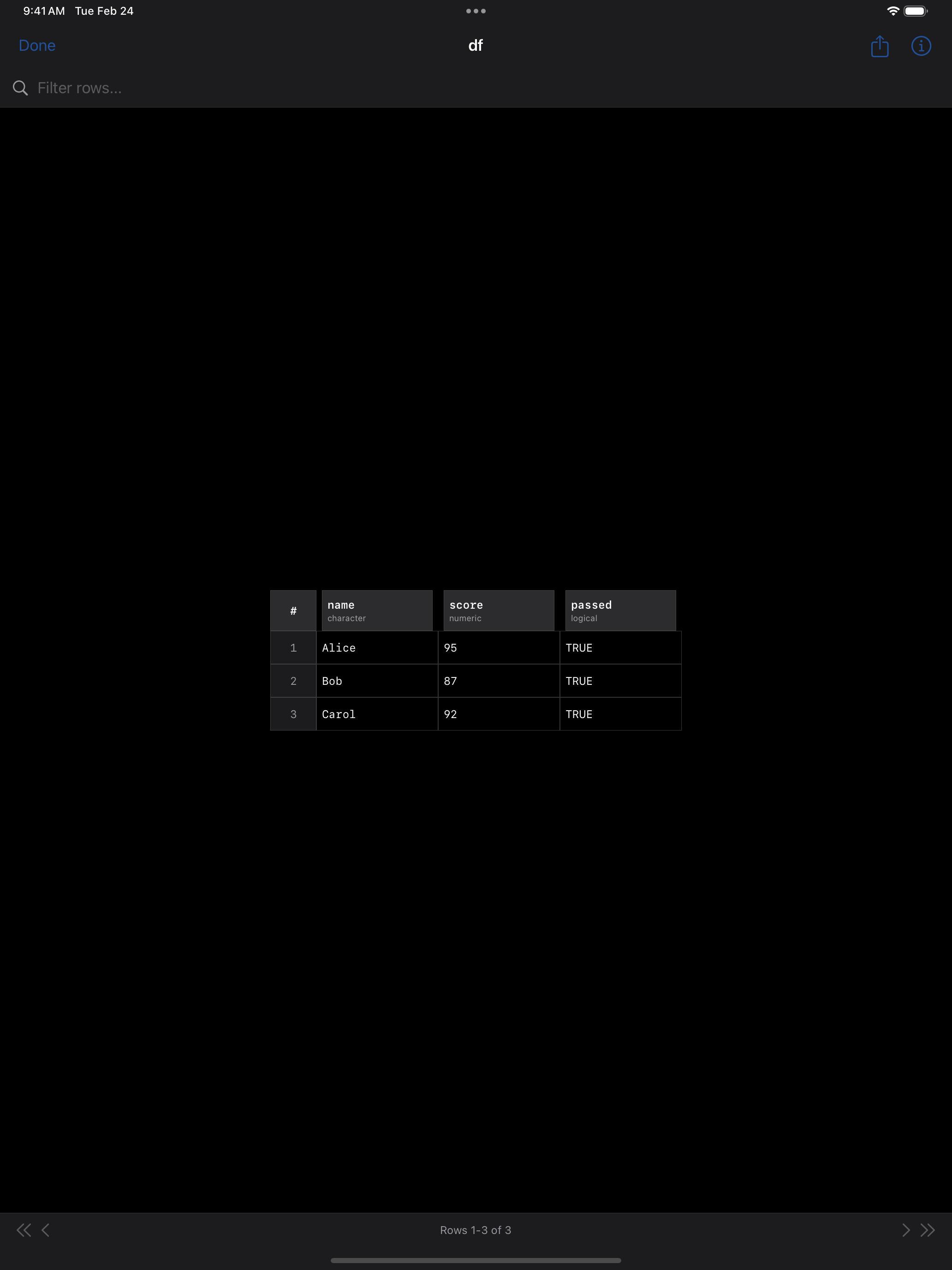 Column detail view on iPad