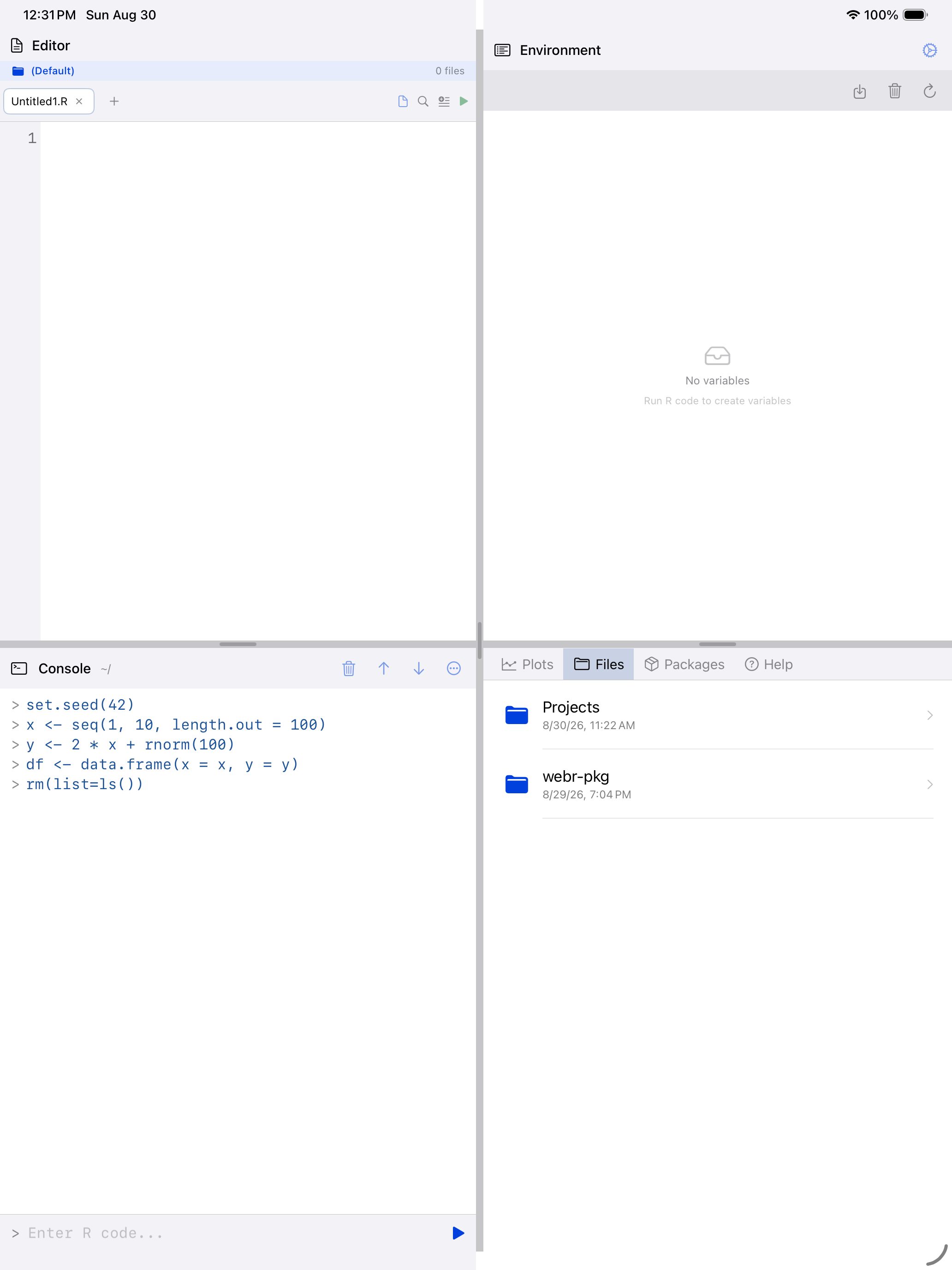 Packages on iPad