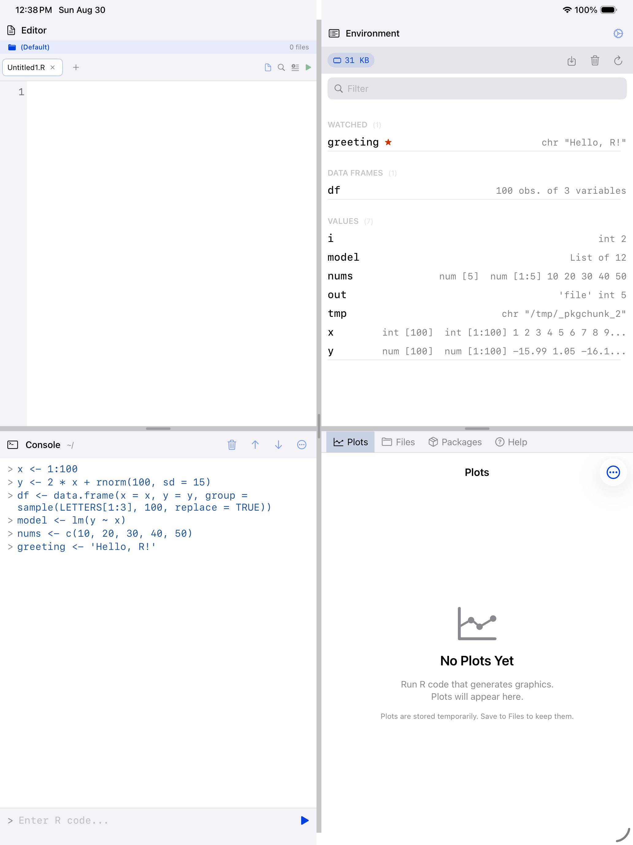 Workspace resized on iPad