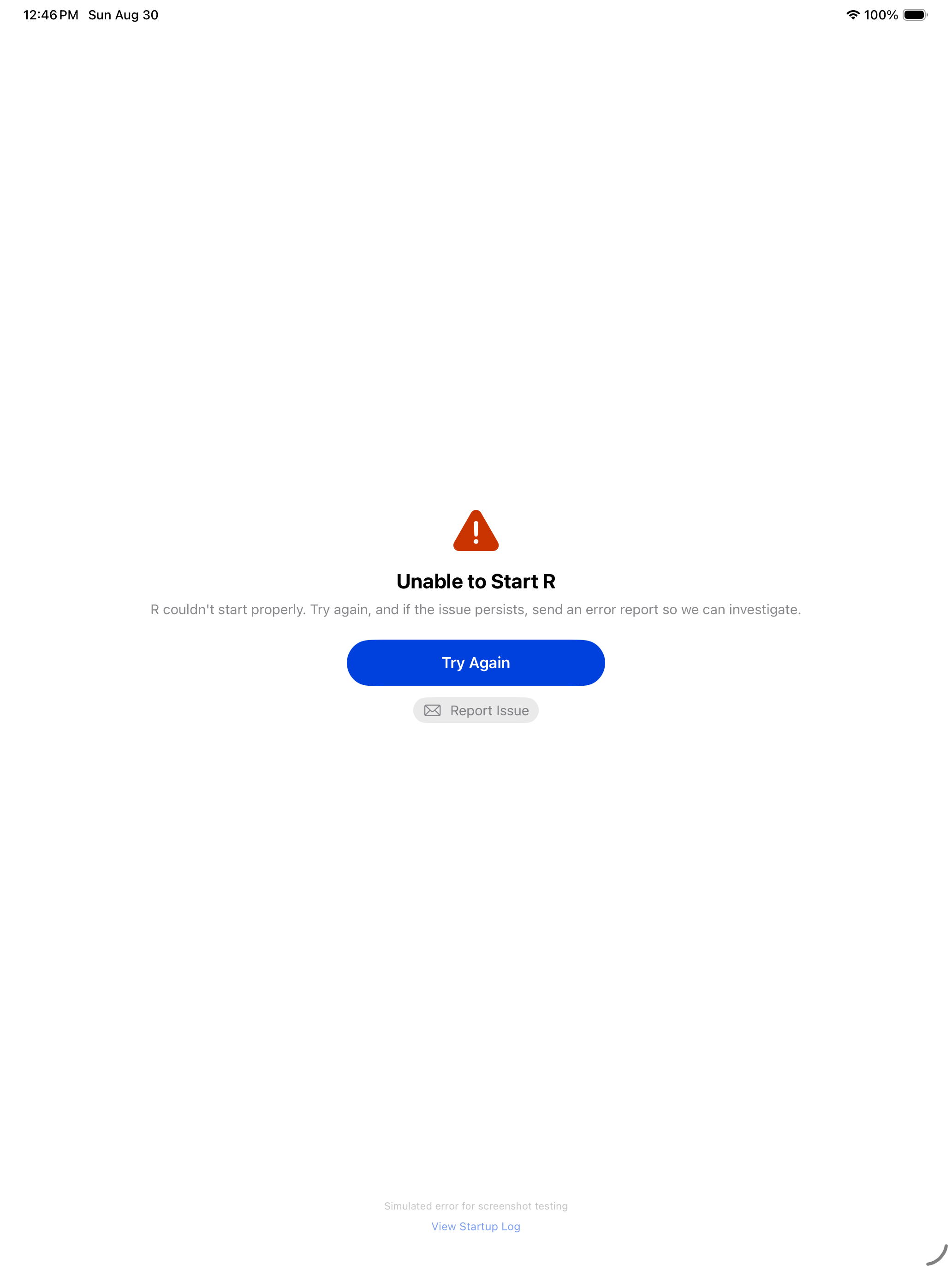 Error on iPad