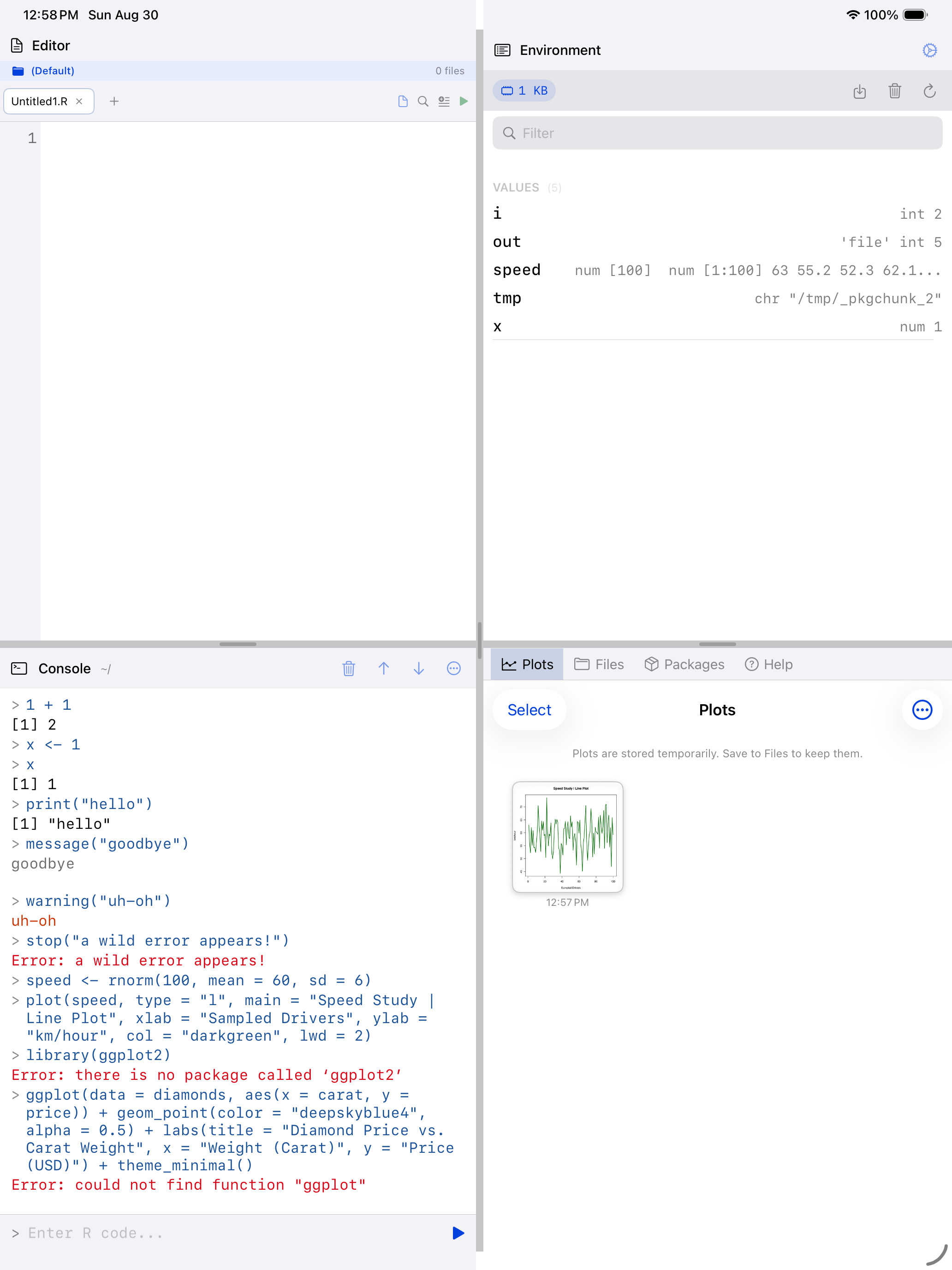 Editor active on iPad