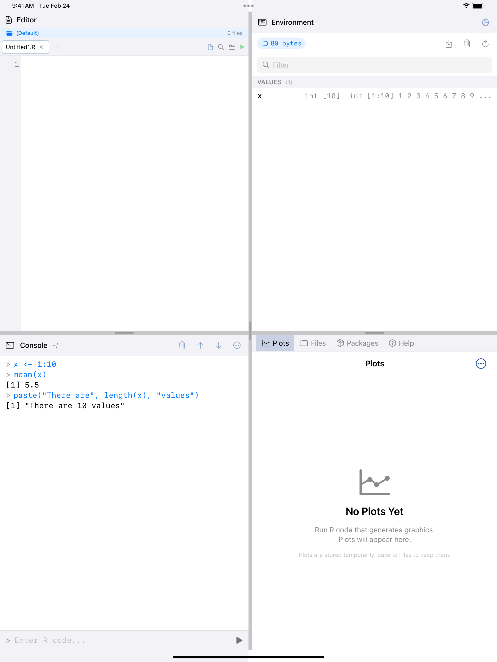 Console after running paste command on iPad