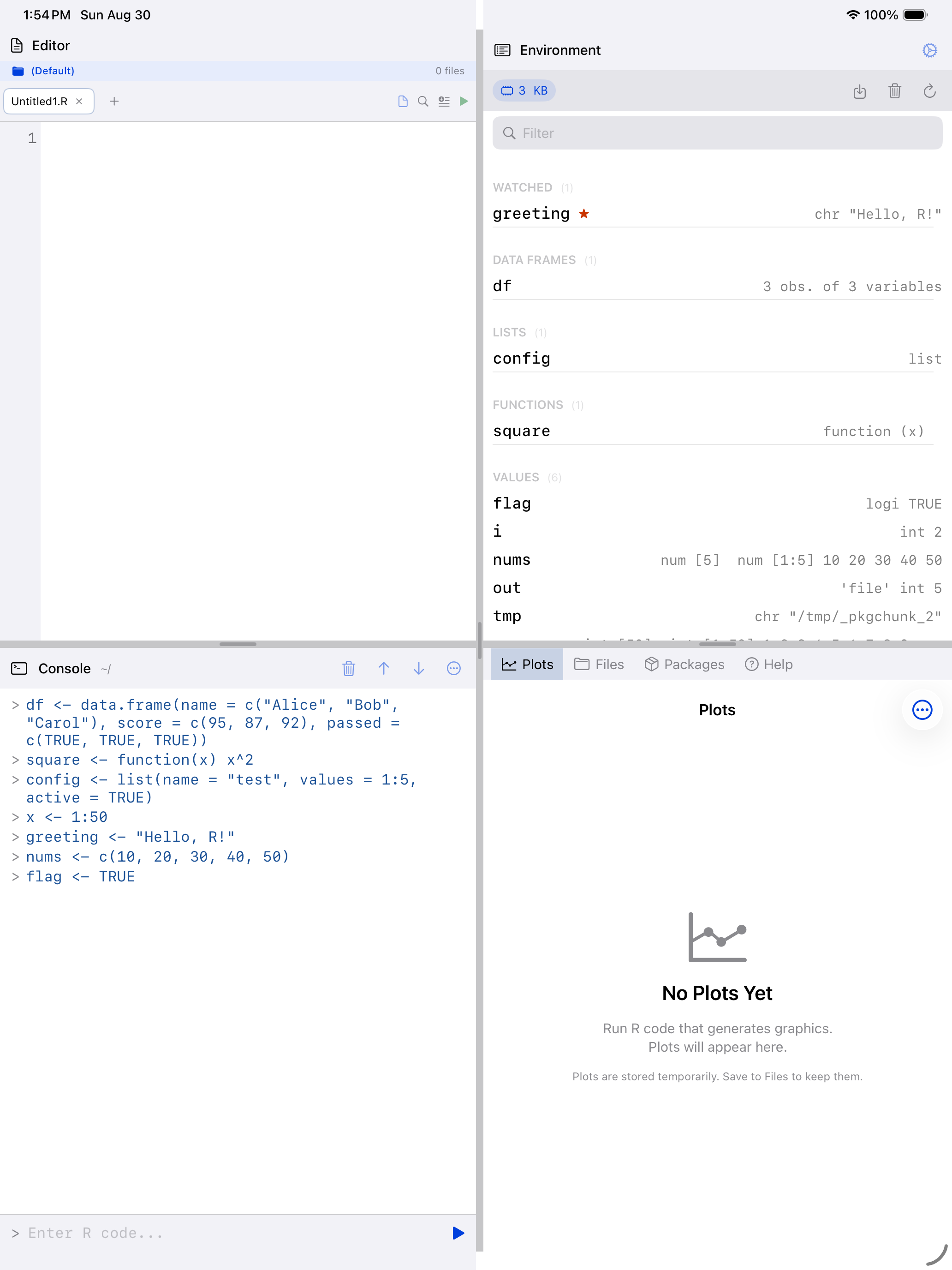Long press context menu showing the Watch option on iPad