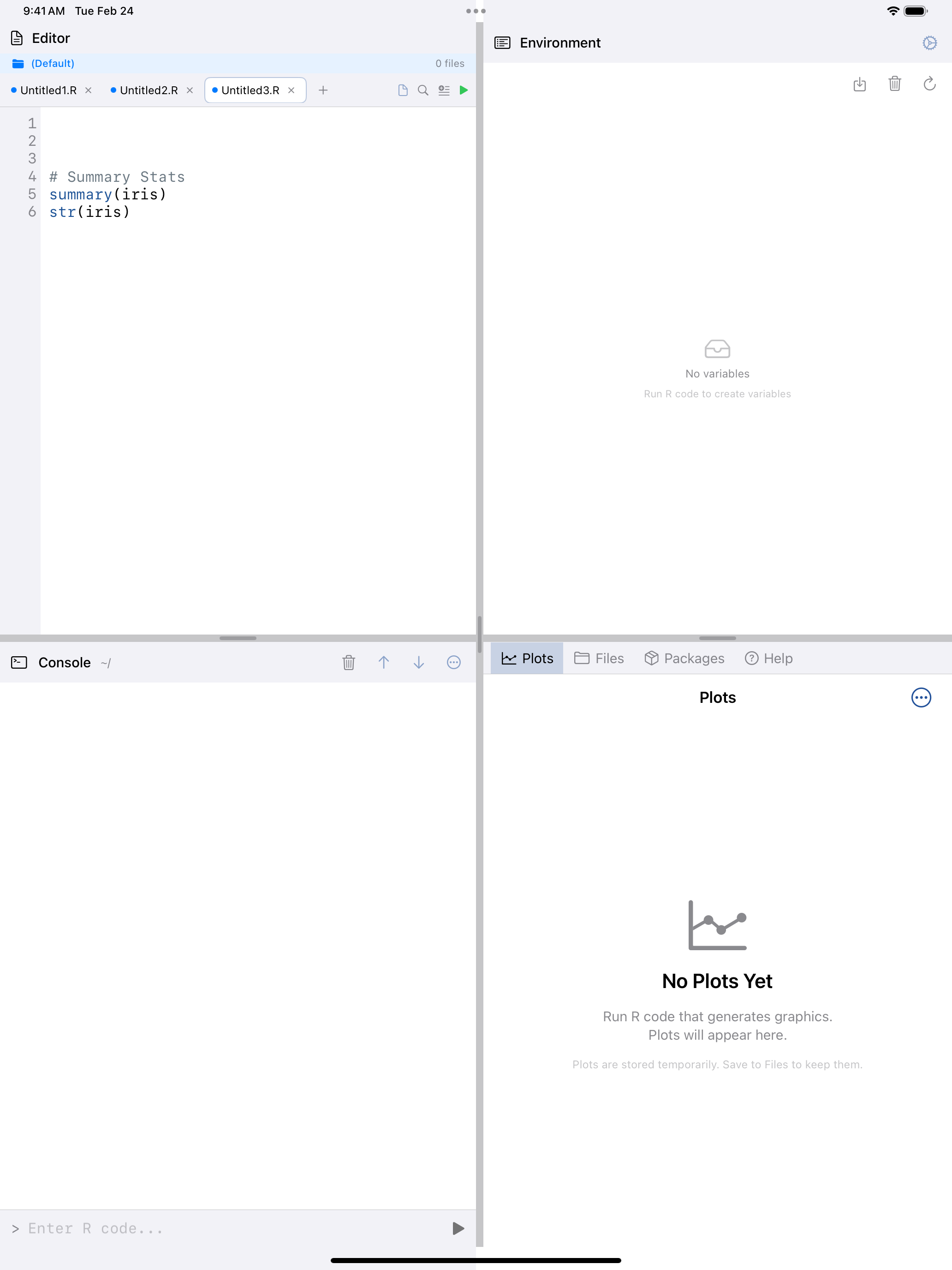 Editor with multiple tabs on iPad