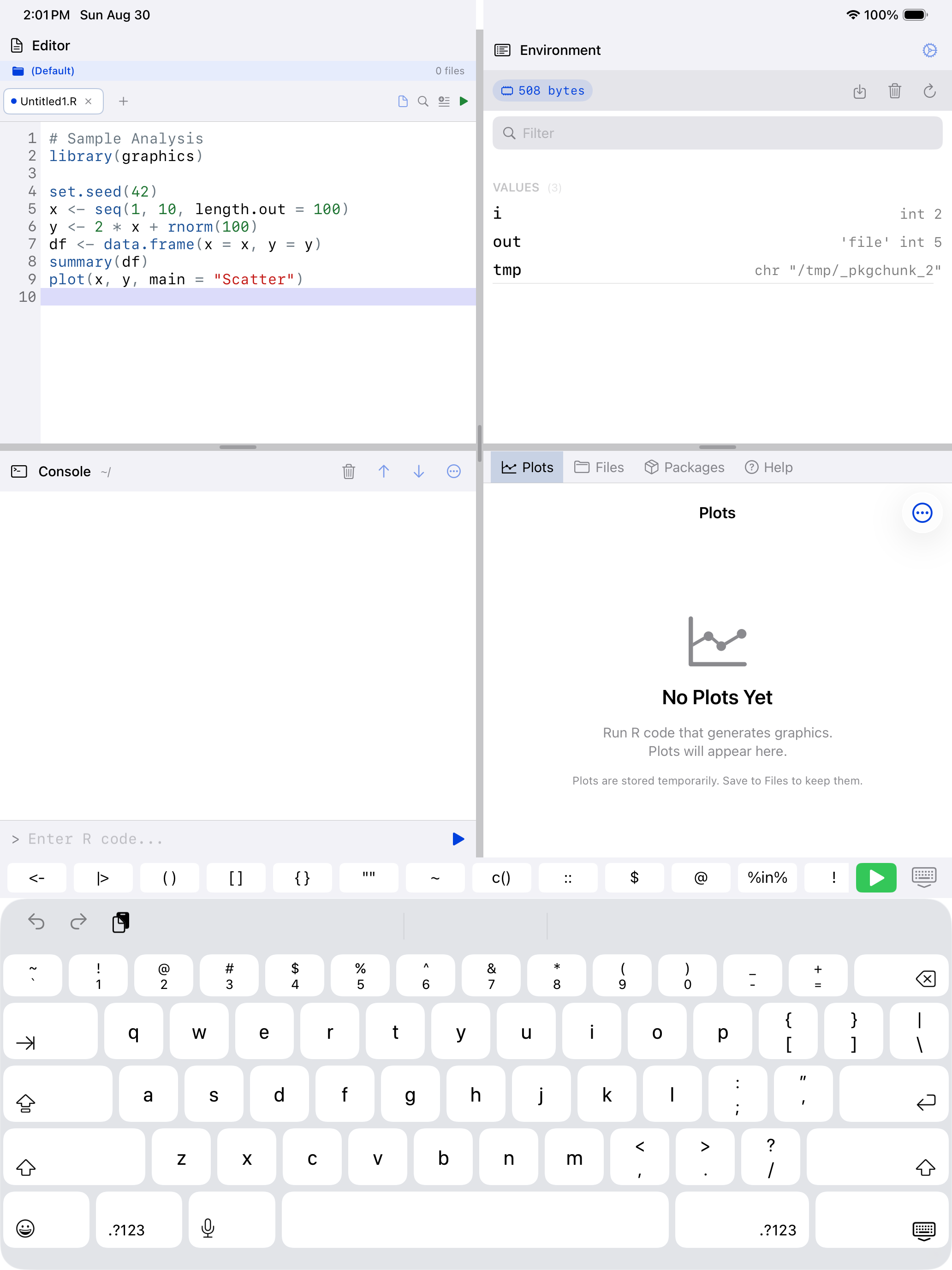 Editor run all on iPad