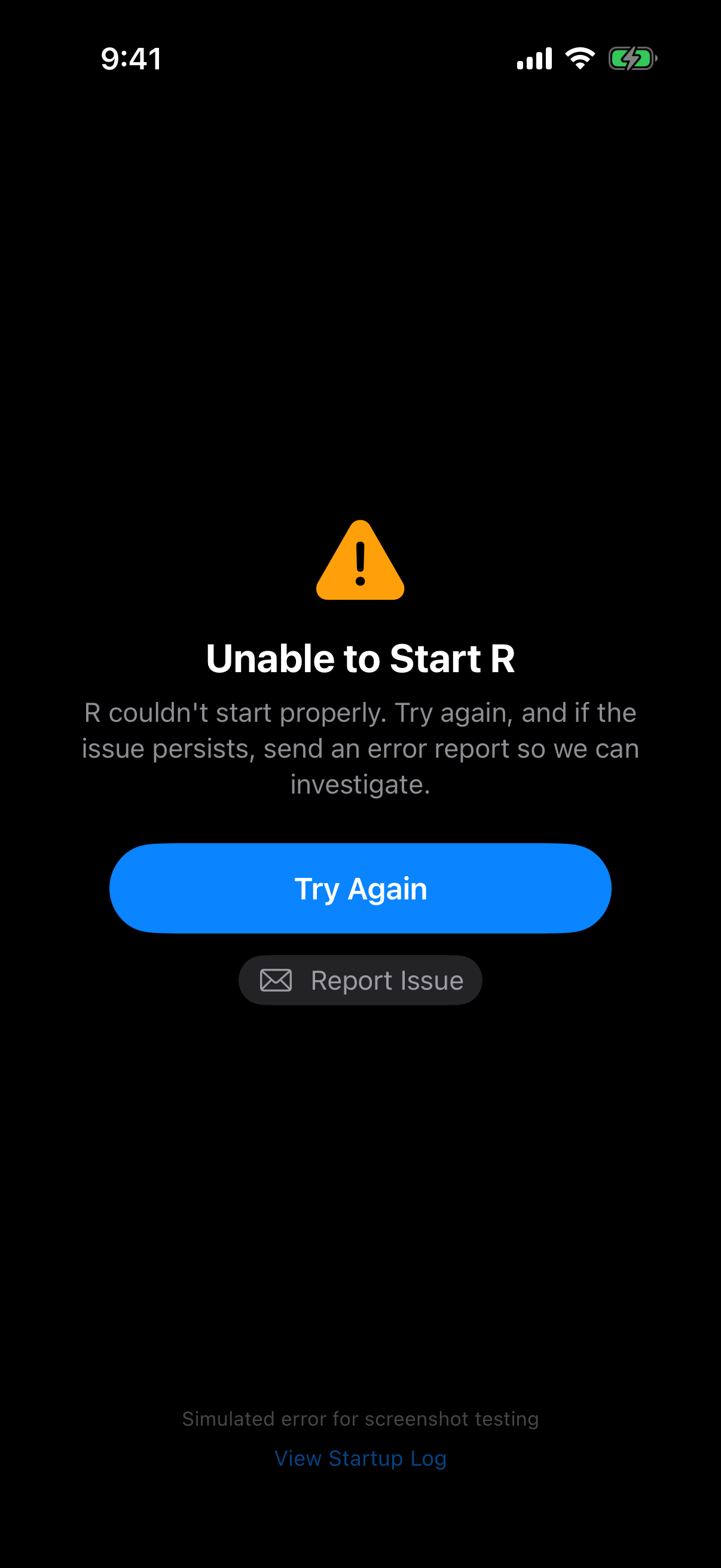 Error on iPhone