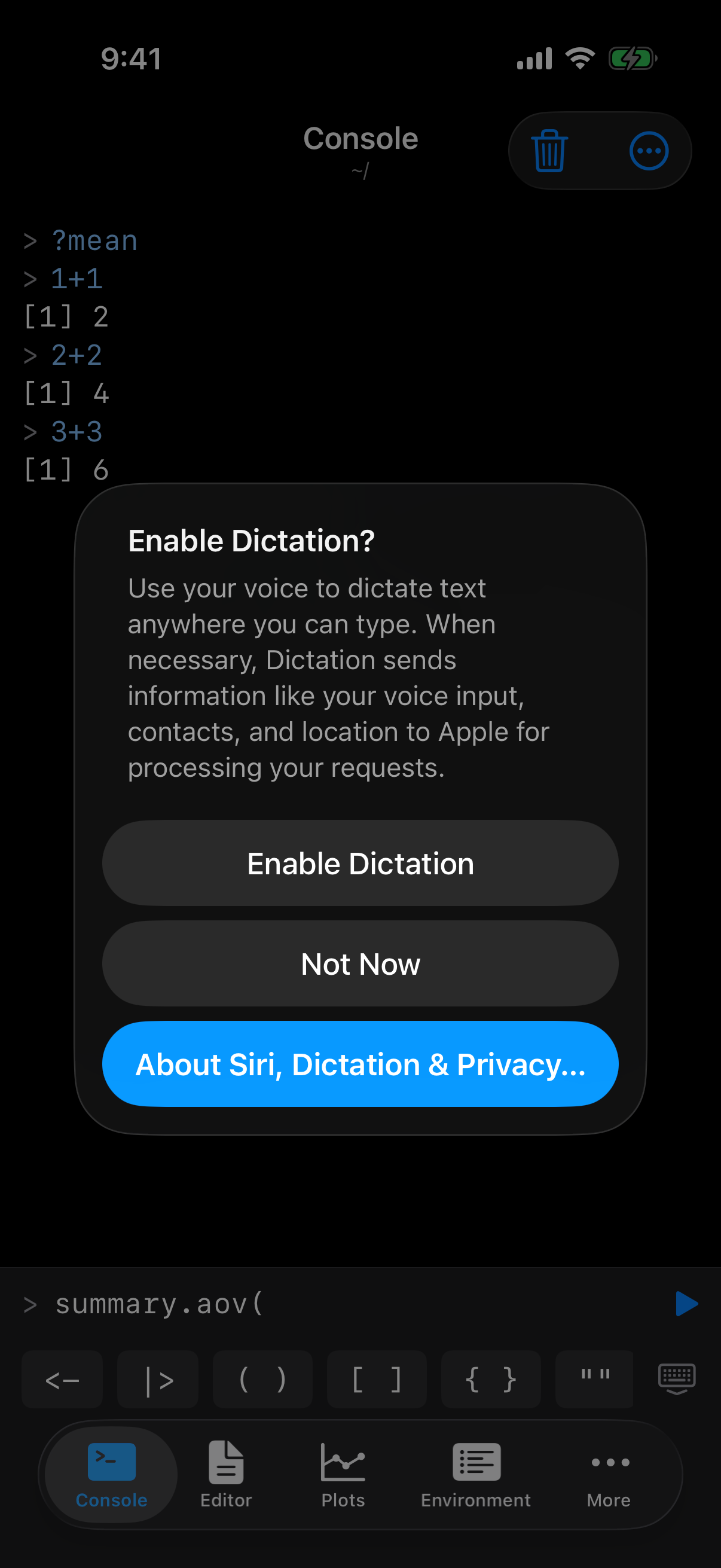 Startup log on iPhone