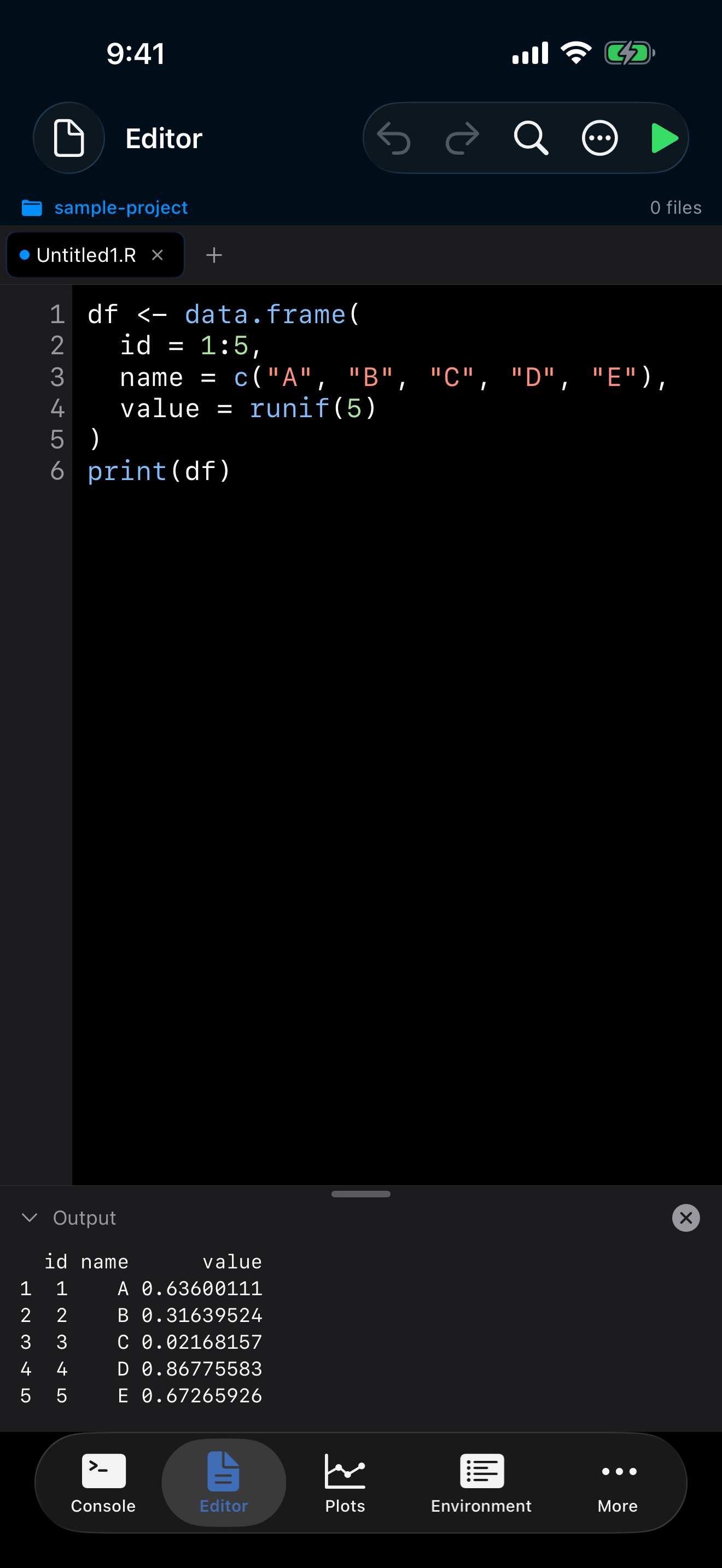 Snippet inserted and executed on iPhone