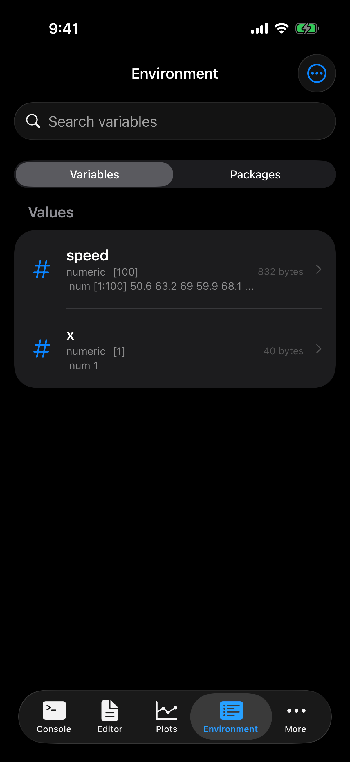 Environment active on iPhone