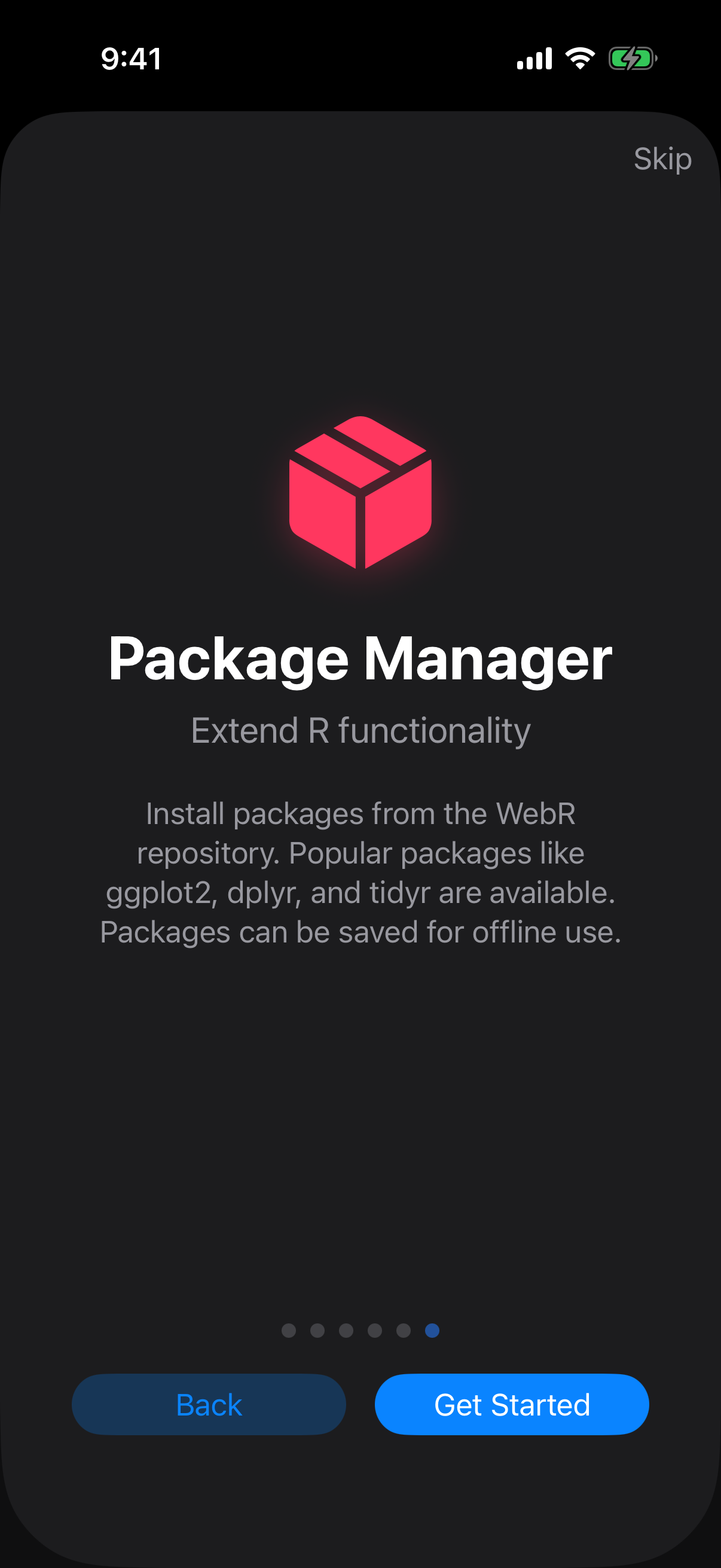 Onboarding packages on iPhone