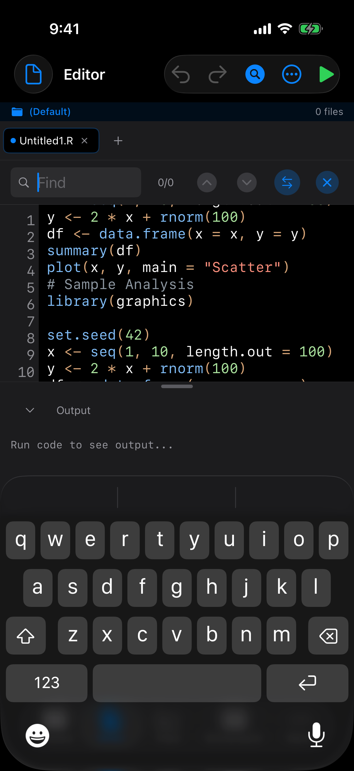 Editor snippets on iPhone