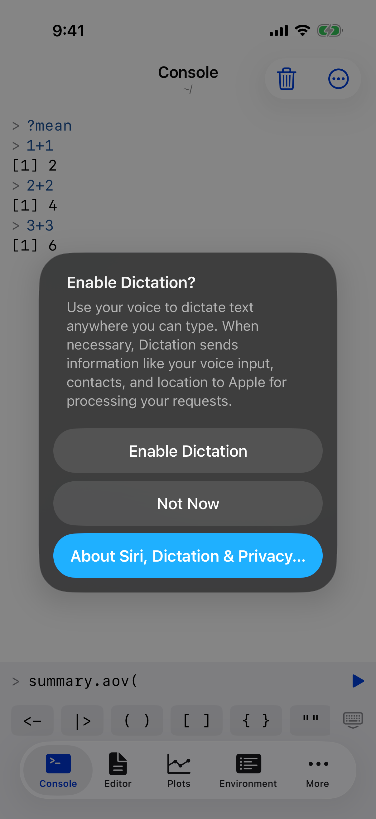 Startup log on iPhone