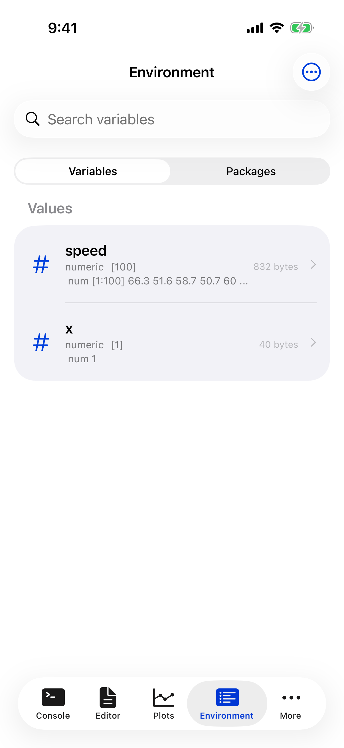 Environment active on iPhone