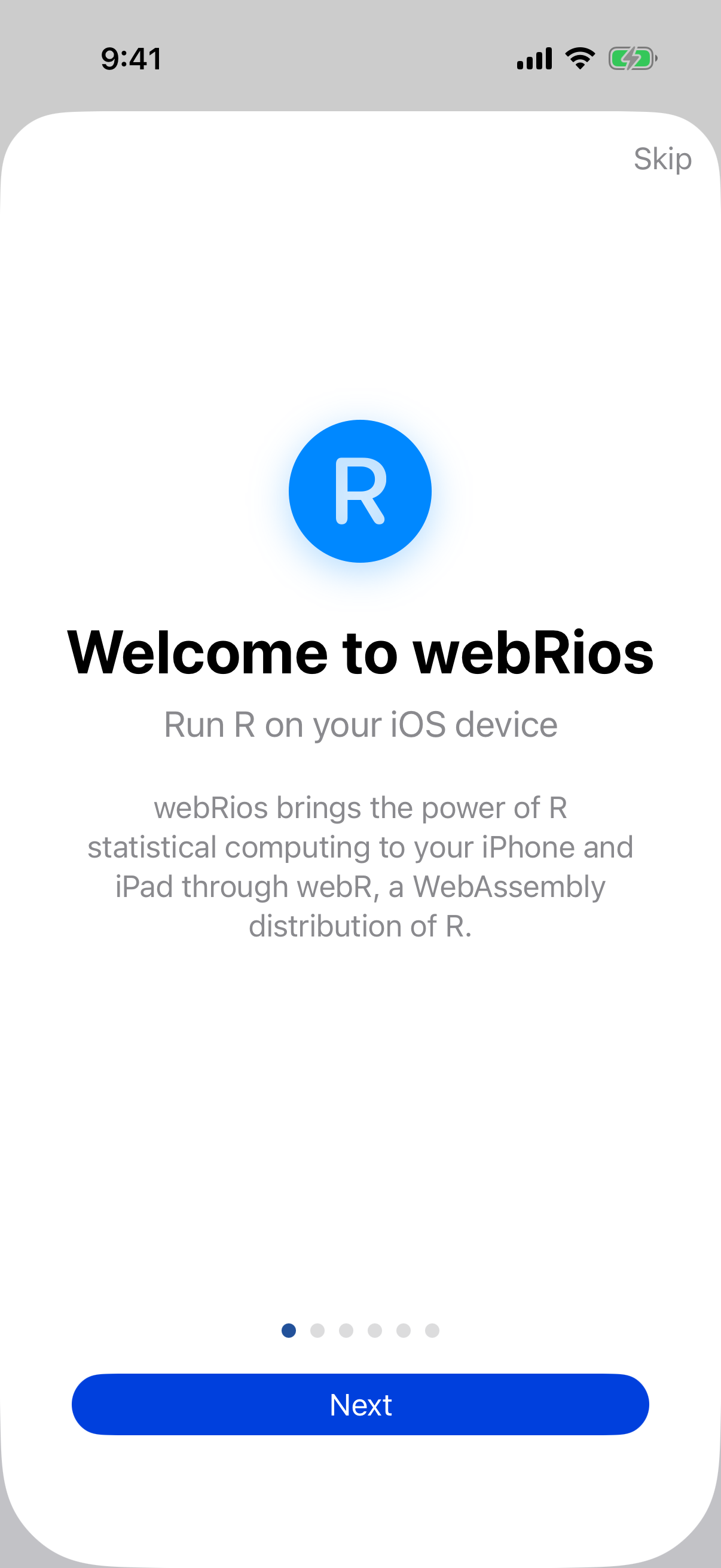 Onboarding welcome on iPhone