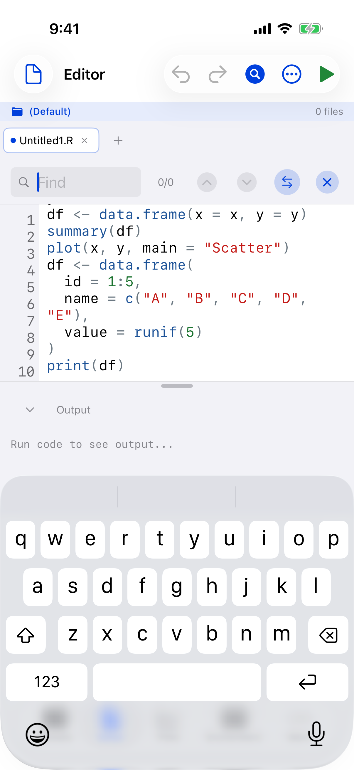 Editor snippets on iPhone