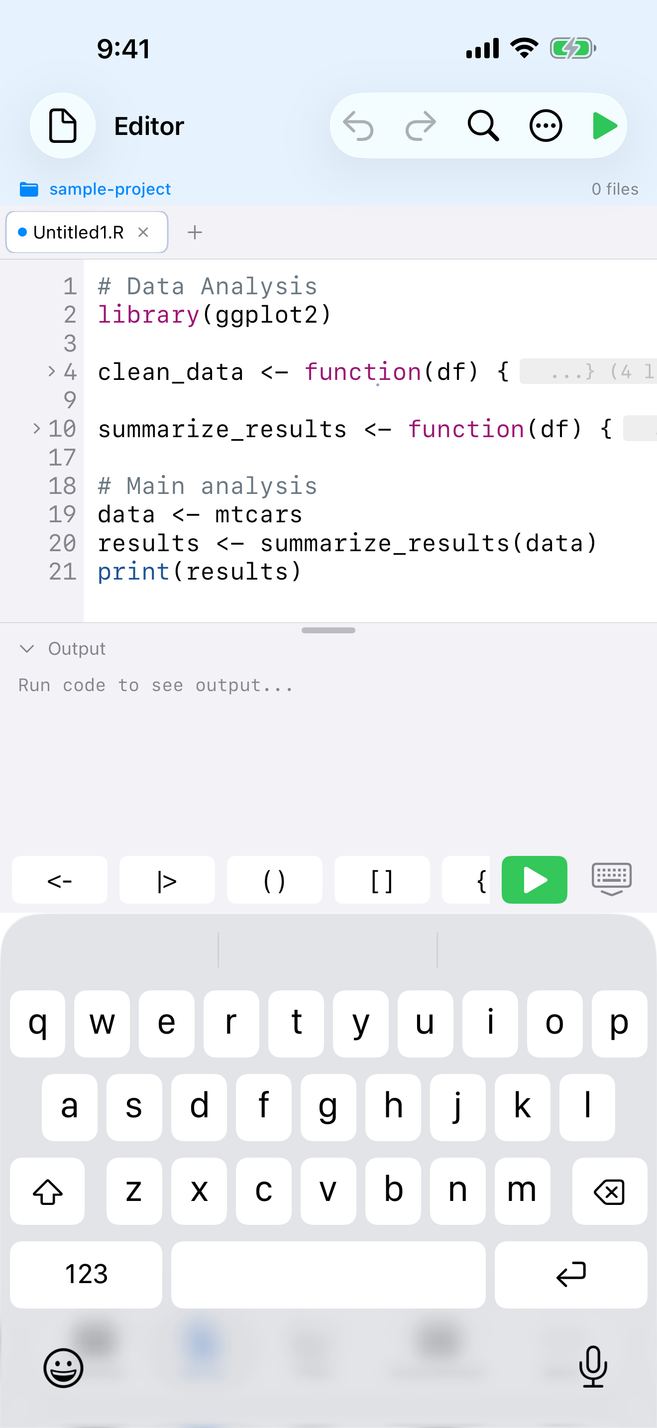 Code folding on iPhone