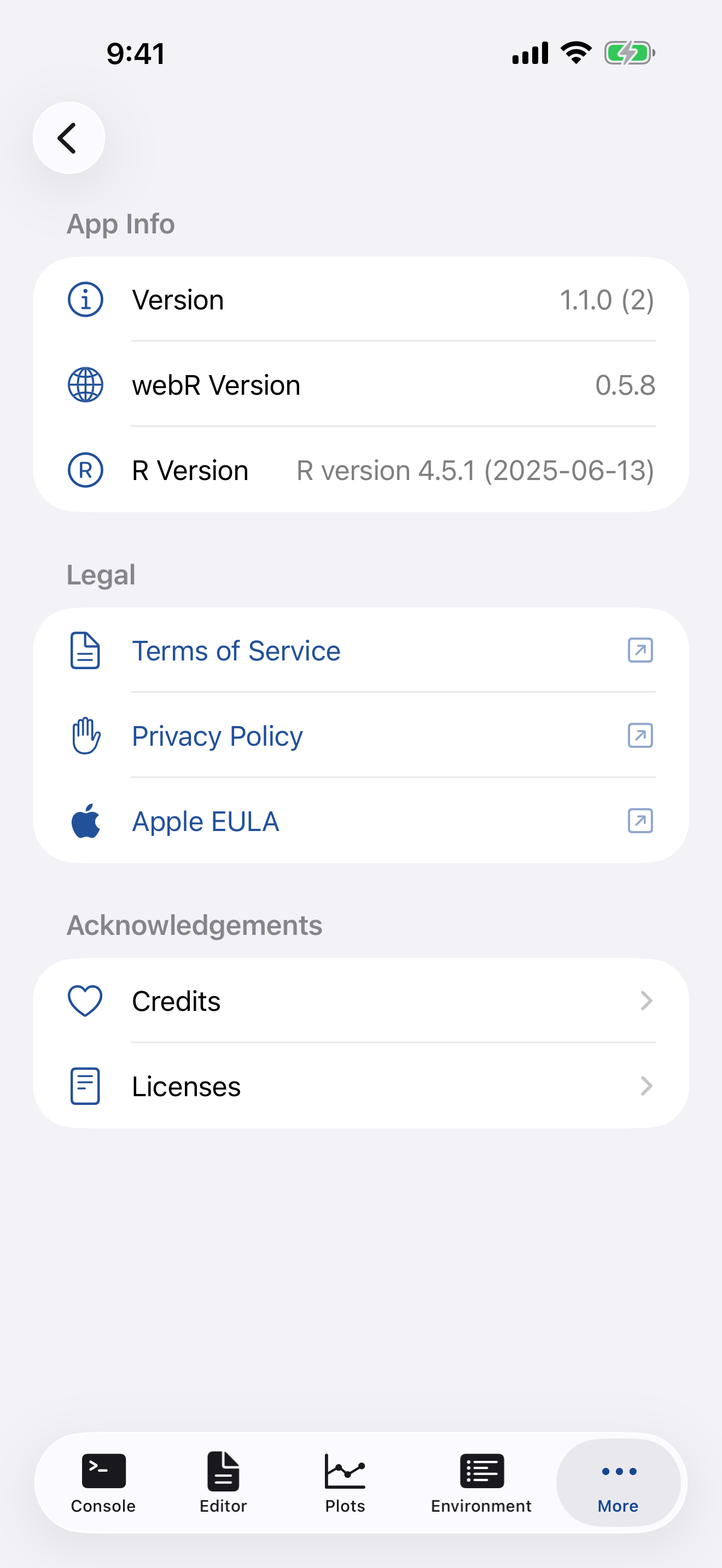 About settings on iPhone